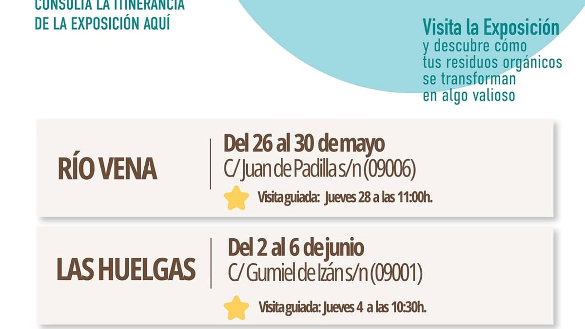 Cartel de campaña informativa sobre separación de residuos y contenedor marrón del Ayuntamiento de Burgos