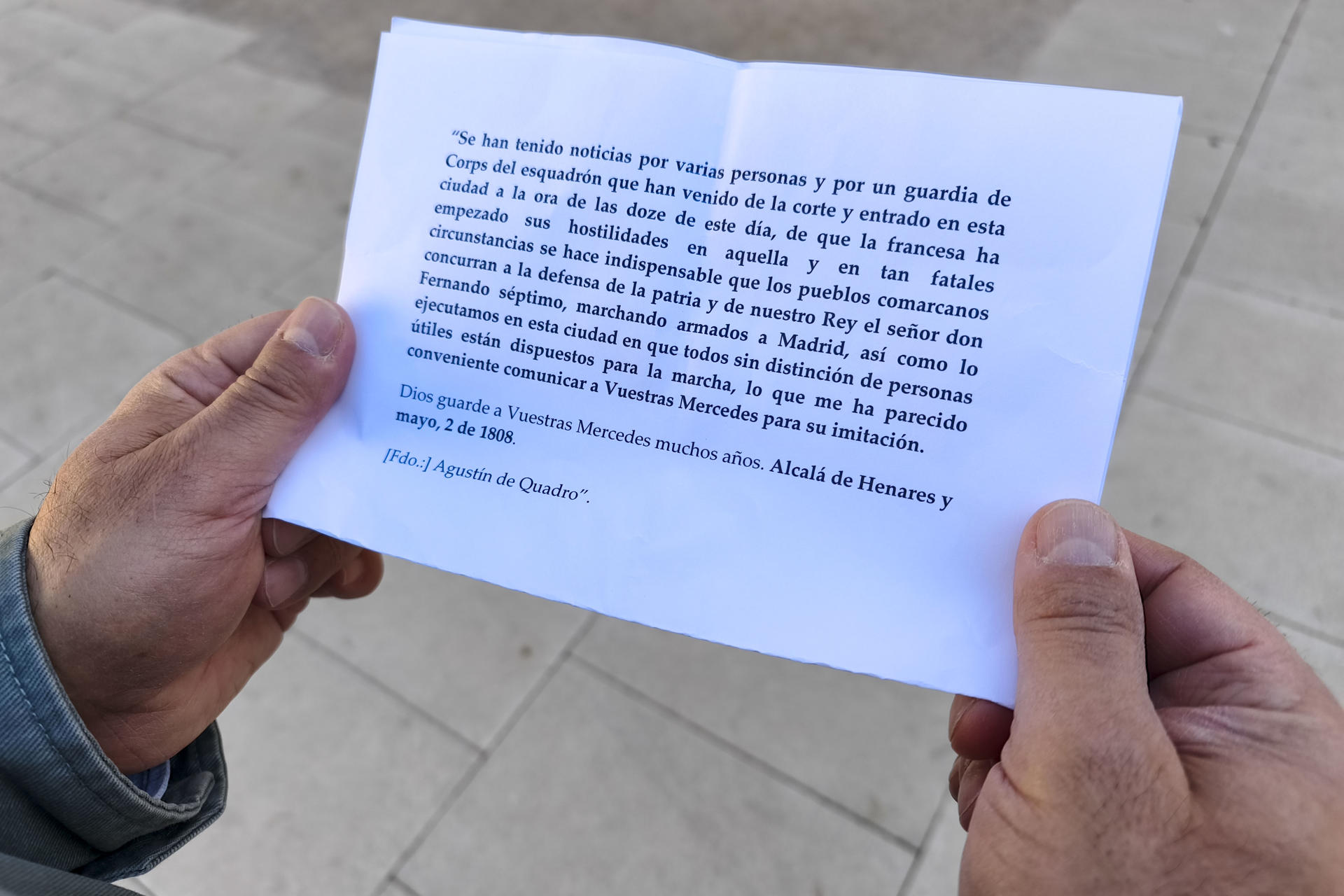 Bando decretado el 2 de mayo de 1808 por Agustín de Quadro. EFE/ Guillermo Martínez