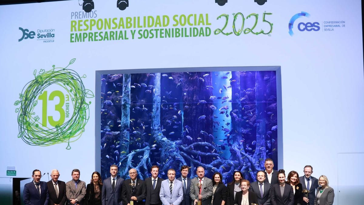 Cartel de los Premios de Responsabilidad Social Empresarial y Sostenibilidad 2025 de la Diputación de Sevilla y la Confederación Empresarial de Sevilla