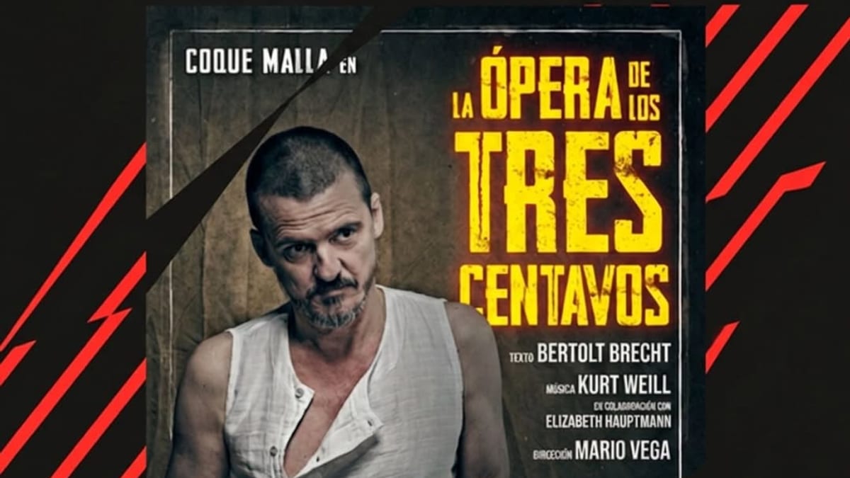 Cartel promocional de 'La Ópera de los Tres Centavos' con Coque Malla para la temporada de otoño del Teatro Municipal de Coslada