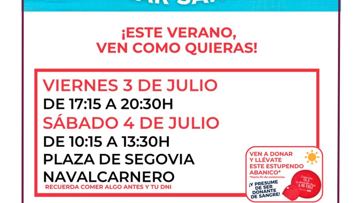 Cartel informativo sobre donación de sangre con mensaje de solidaridad y compromiso sanitario