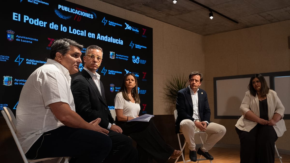 Rodríguez Hans durante su intervención en el encuentro El poder de lo local de 7TV sobre municipalismo y desarrollo territorial en Andalucía