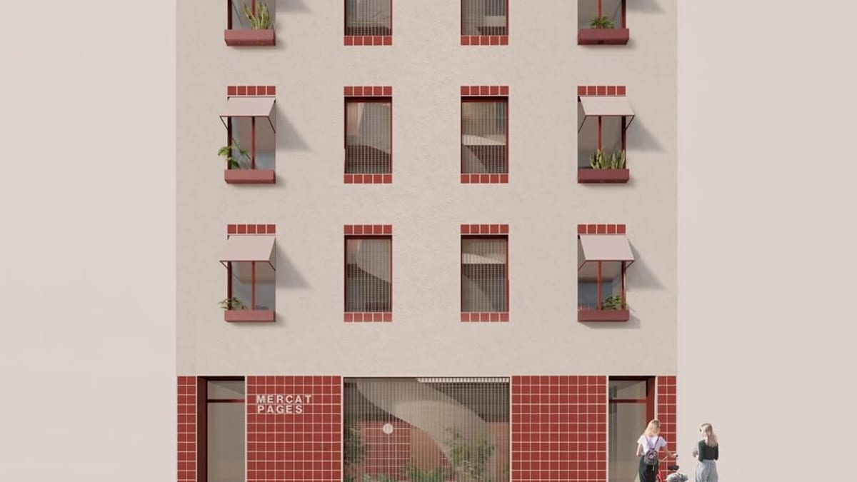 Maqueta o imagen del proyecto de 8 nuevas viviendas públicas de IBAVI en el solar del antiguo Mercado Pagès de Ibiza