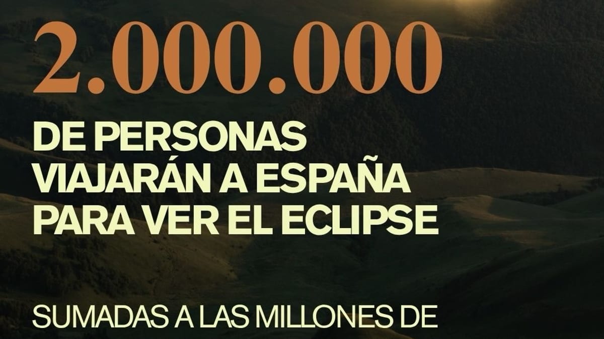 Infografía del Ayuntamiento de Burgos sobre reciclaje de gafas del eclipse, con datos sobre 2 millones de personas viajando a España