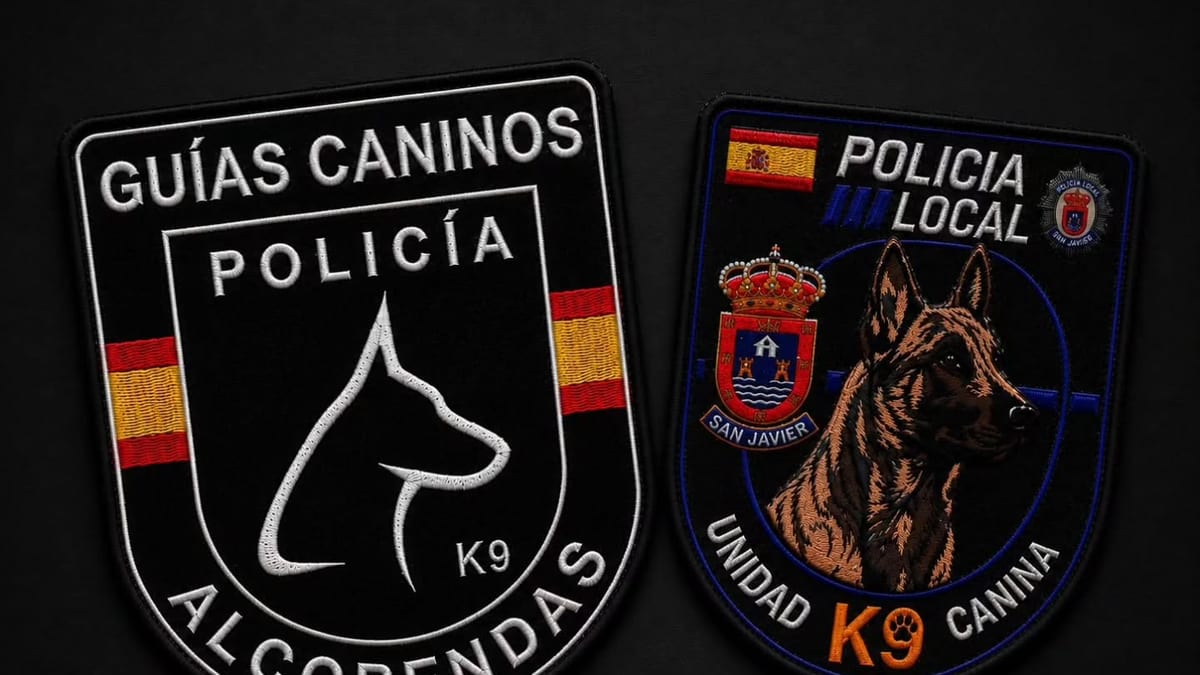 Policía canina Mate de Alcobendas durante la presentación de nuevas unidades K9 del Grupo de Intervención Canina de la Policía Local de San Javier