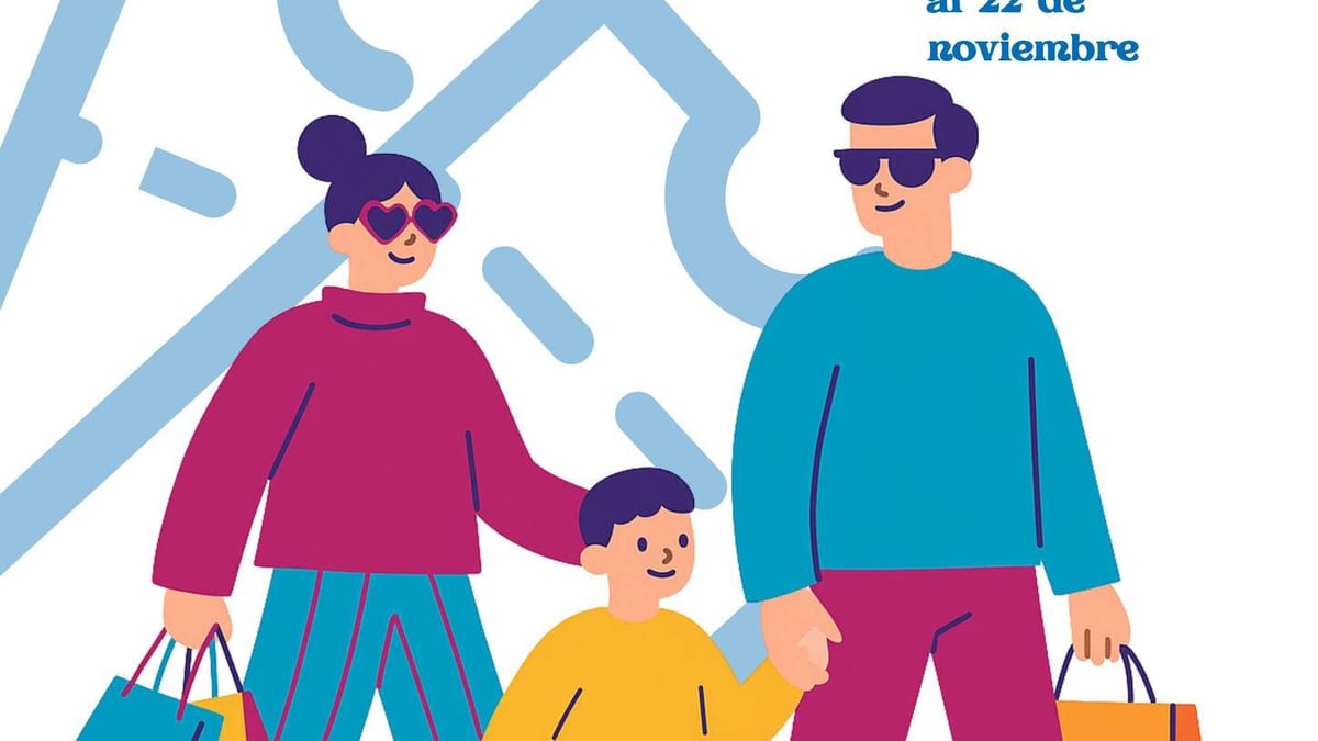 Cartel anunciador de los Bonos Comercio de Oviedo con información sobre el canje del 1 de octubre al 22 de noviembre