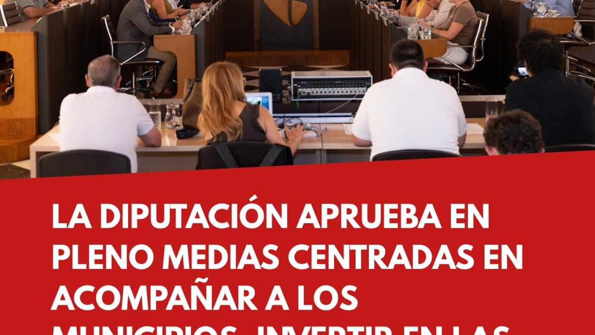 Logo y comunicado de la Diputación de Cáceres sobre aprobación de medidas y presupuestos para municipios