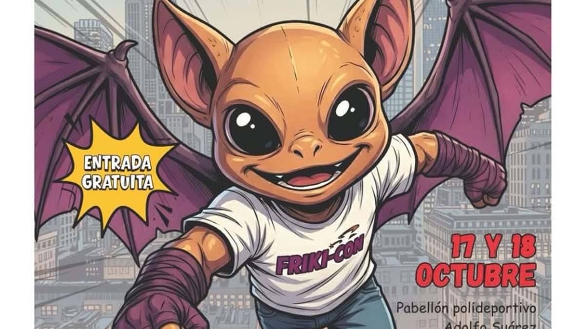 Cartel de FrikiCon 2026 en Sevilla la Nueva con fechas 17 y 18 de octubre, entrada gratuita, pabellón Adolfo Suárez