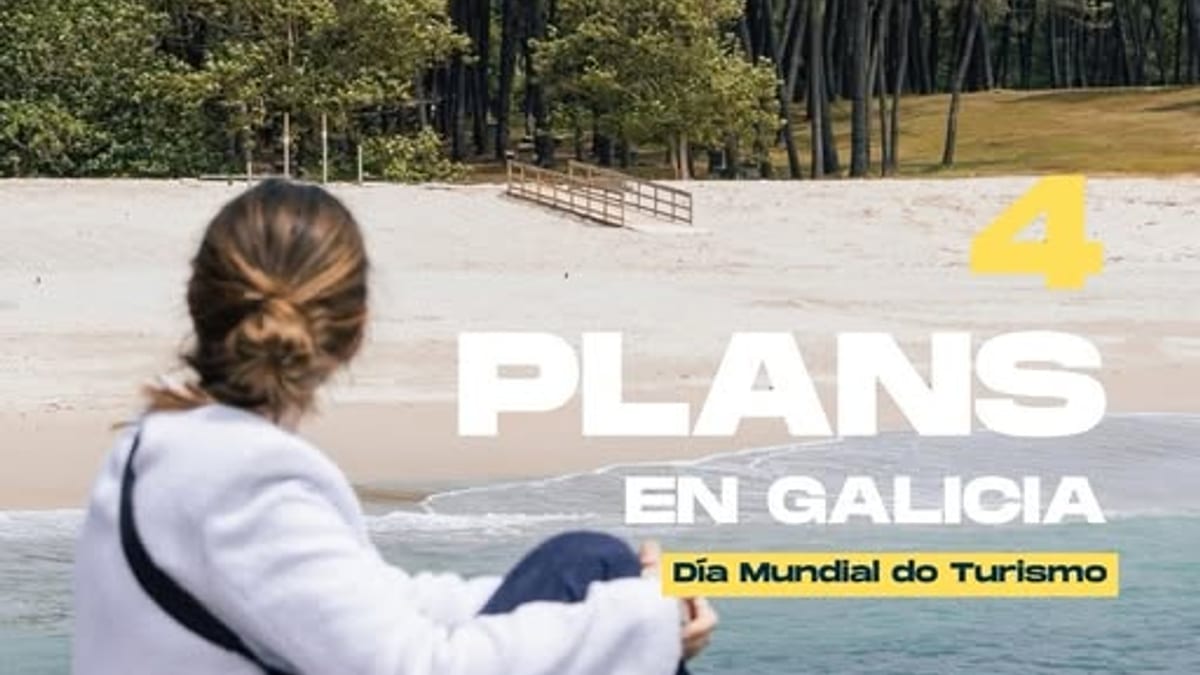 Cartel promocional de la Xunta de Galicia sobre planes turísticos para el Día Mundial del Turismo con referencia a Xacobeo 2027