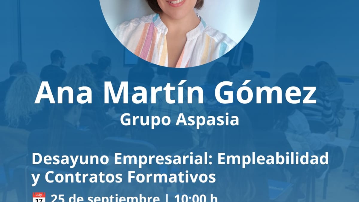 Cartel del Desayuno Empresarial de GISA sobre empleabilidad y contratos formativos del 25 de septiembre