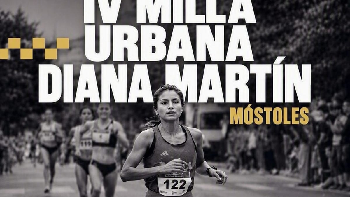 Cartel de la IV Milla Urbana Diana Martín de Móstoles, 19 de septiembre de 2026, con Móstoles Ciudad Europea del Deporte 2026