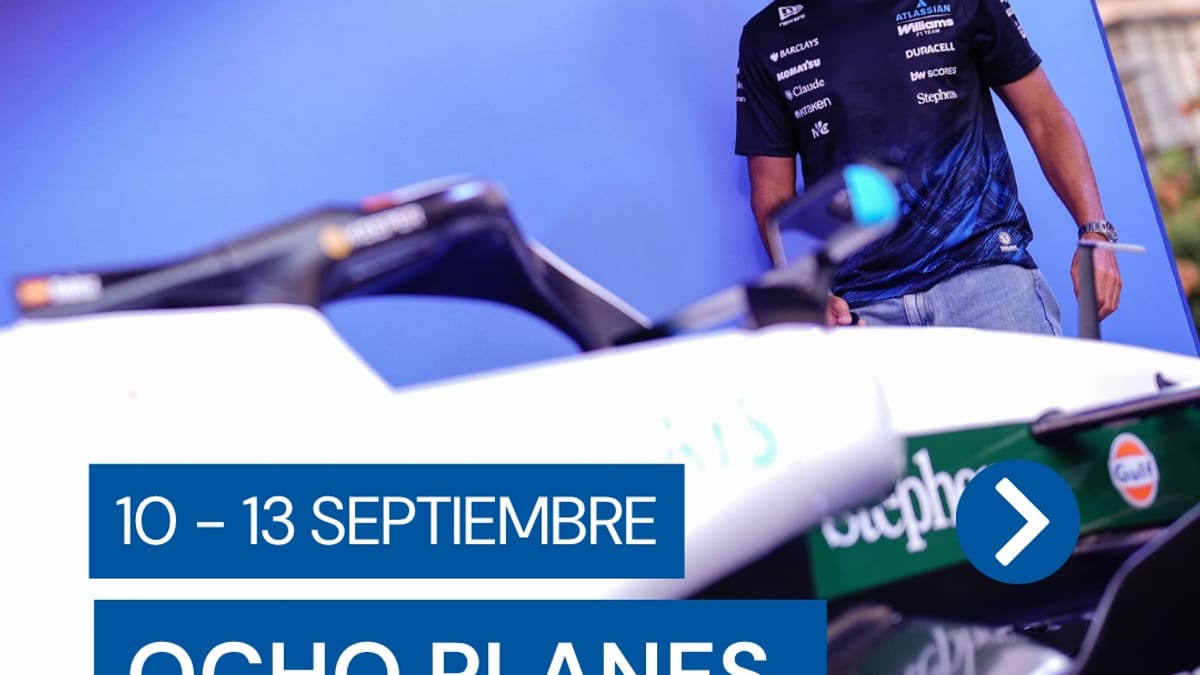 Cartel promocional con ocho planes para el fin de semana en Madrid del 10 al 13 de septiembre, incluyendo F1, circo, flamenco y festivales culturales