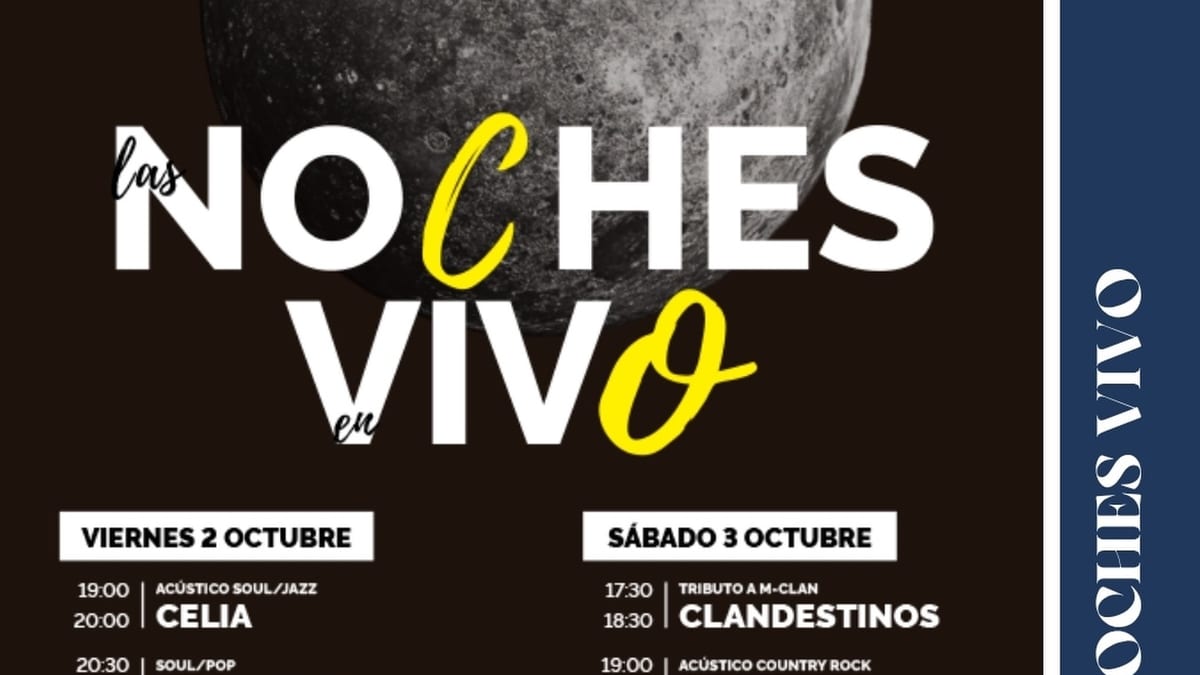 Cartel de las Noches en Vivo de Torrelodones con programación de música en directo