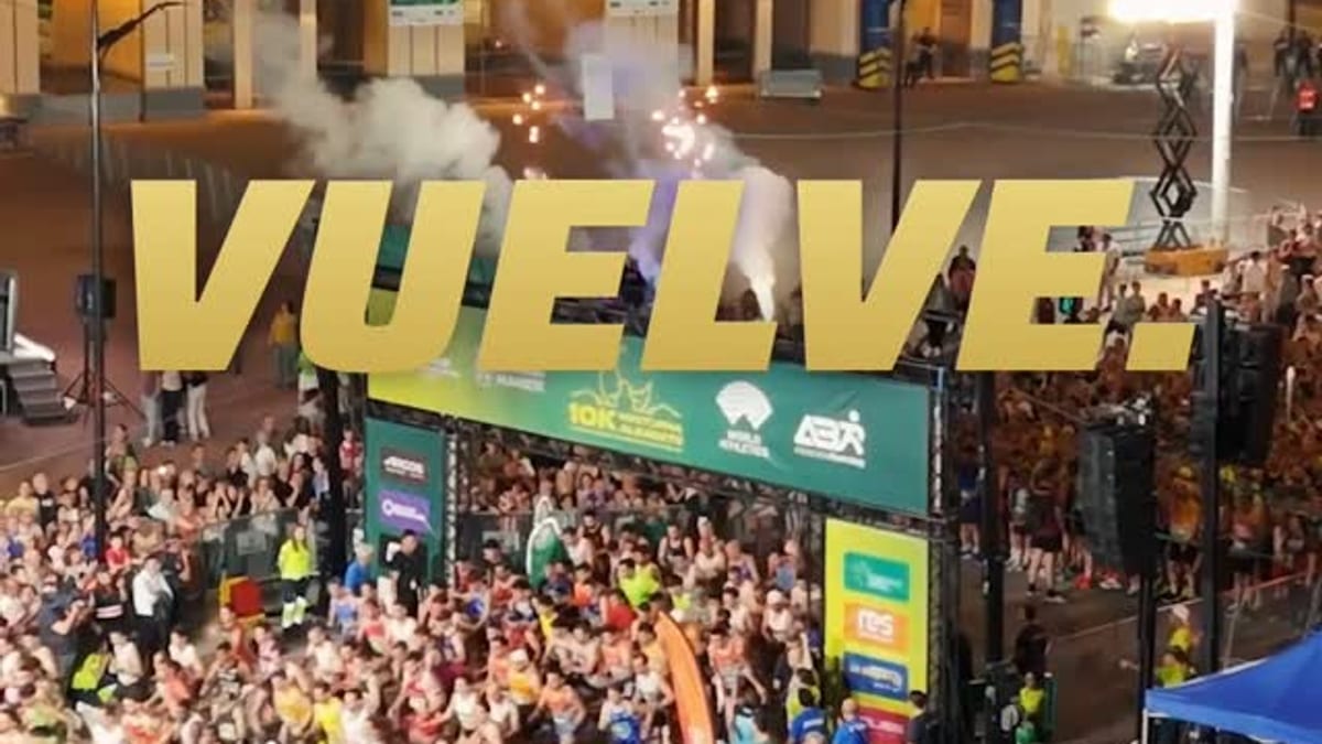 Cartel promocional de la 10K Nocturna 2027 de Albacete con la fecha del 15 de mayo