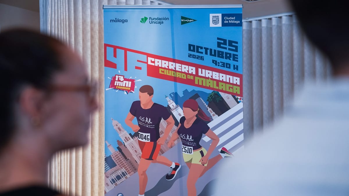 Presentación de la 46ª Carrera Urbana Ciudad de Málaga con el concejal de Deportes, Fundación Unicaja y El Corte Inglés
