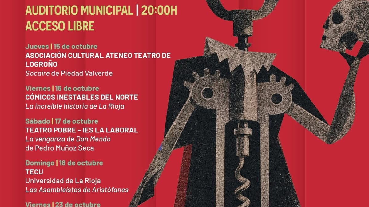 Cartel de la 43.ª Muestra de Teatro de Aficionados de Logroño 2024, del 15 al 25 de octubre en el Auditorio Municipal