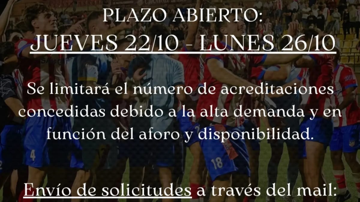 Anuncio de acreditaciones Copa del Rey CD Navalcarnero octubre 2024