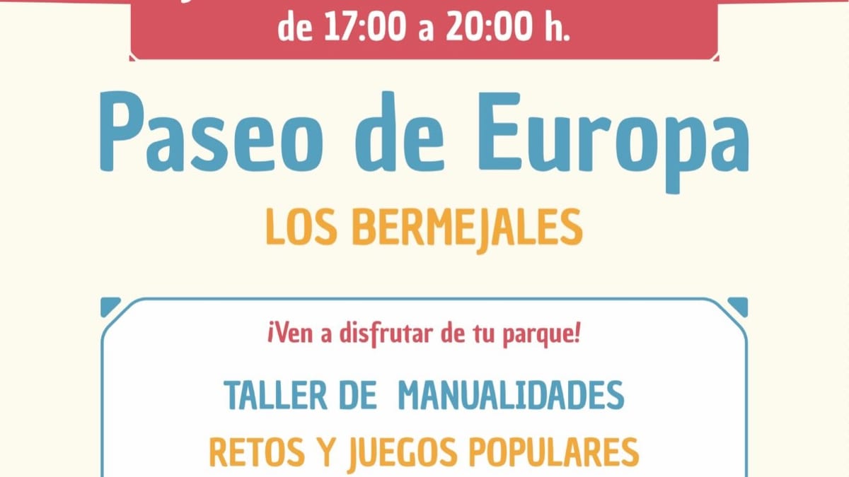 Cartel de la campaña Vive tu Parque del Ayuntamiento de Sevilla con información de actividades familiares
