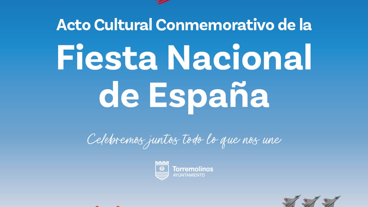 Cartel del acto conmemorativo de la Fiesta Nacional de España en Torremolinos del 10 de octubre