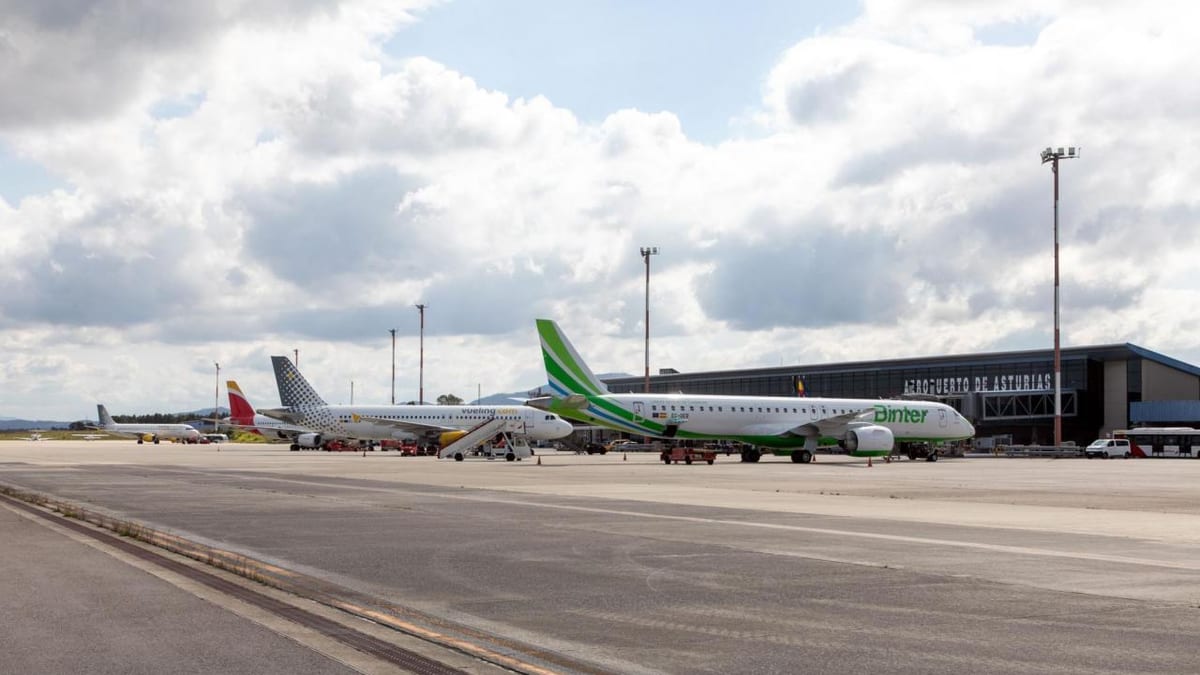 Imagen del aeropuerto de Asturias con la marca de AENA