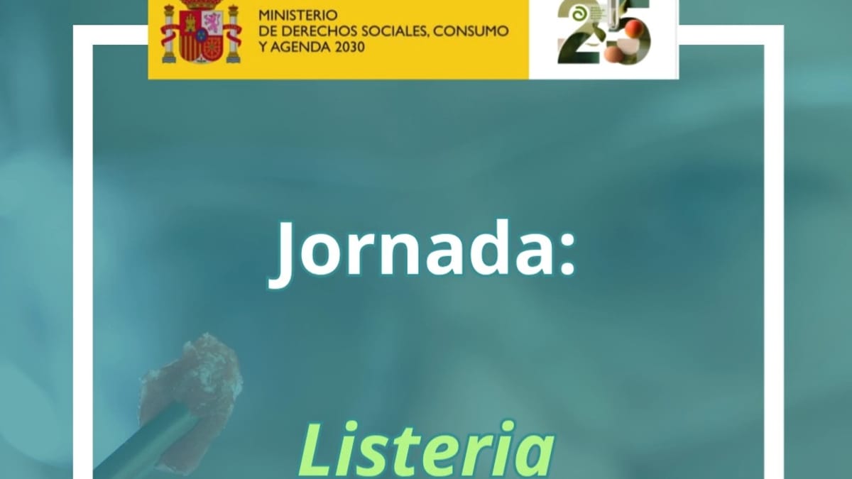 Cartel de la jornada AESAN sobre Listeria monocytogenes del 27 de octubre de 2026 con participación del CSIC y universidades