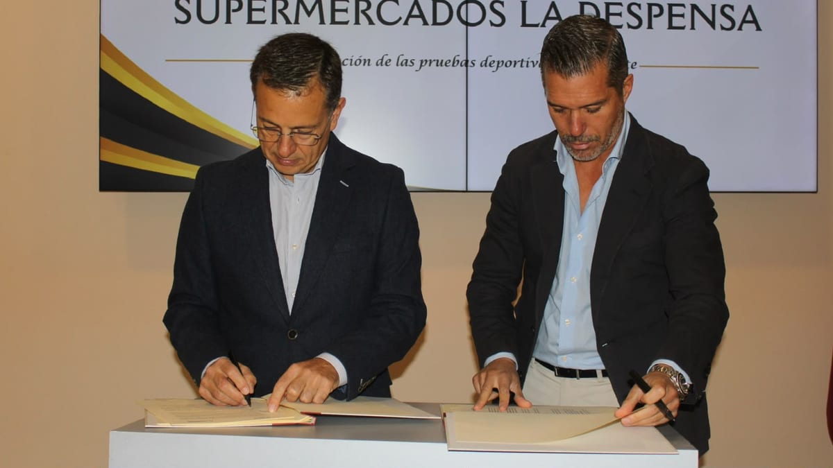 Cartel del convenio de renovación de colaboración entre el Ayuntamiento de Albacete y el Instituto Municipal de Deportes