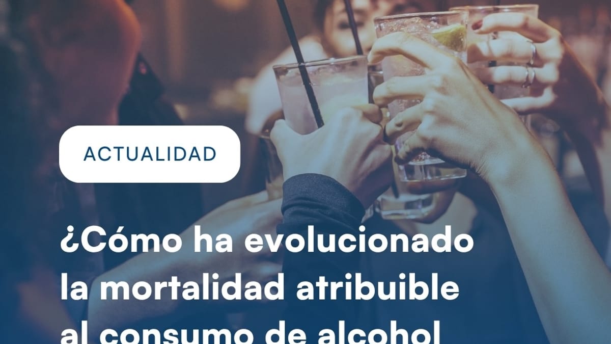 Infografía sobre la mortalidad atribuible al consumo de alcohol en España entre 2001 y 2021, según datos del ISCIII