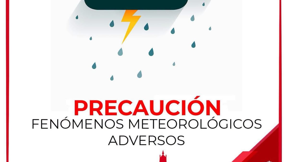 Cartel del Ayuntamiento de Illescas con aviso de fenómenos meteorológicos adversos y alerta por tormentas y granizo