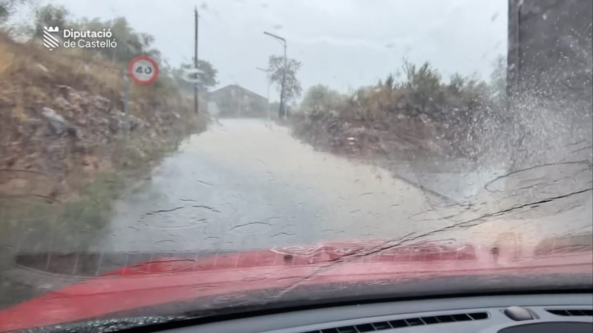 Aviso de Alerta Roja por lluvia y tormentas en la provincia de Castellón emitido por la Diputación de Castellón