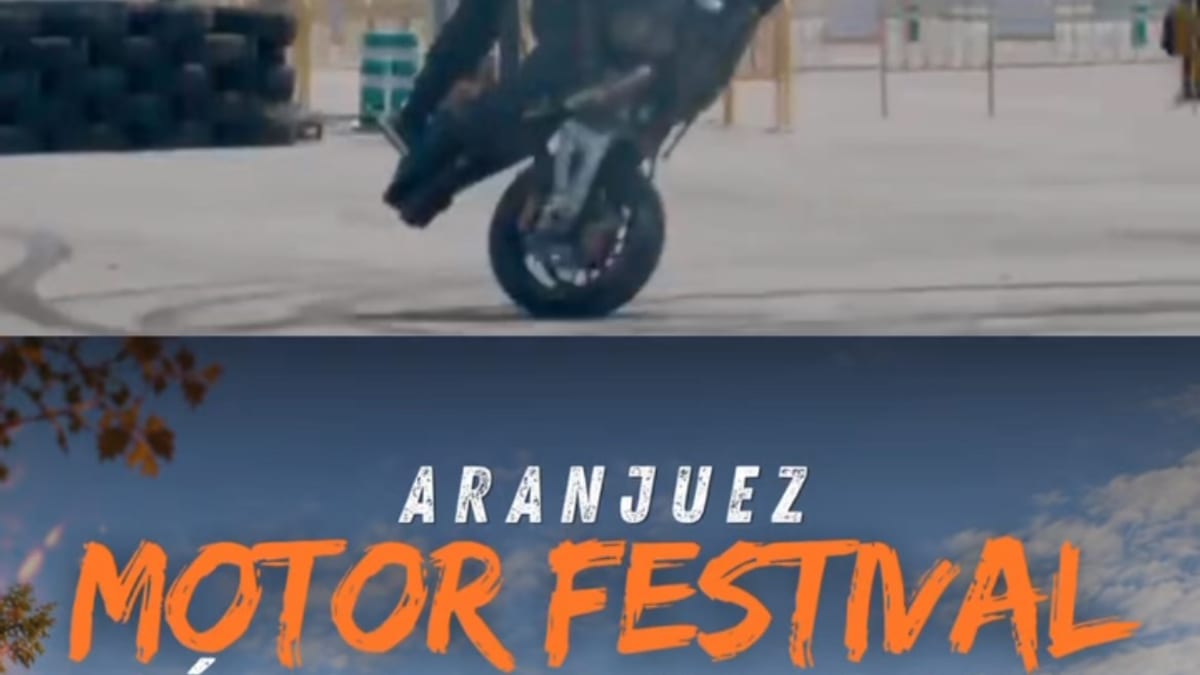 Cartel del Motor Festival de Aranjuez del 10 de octubre con información de horarios y actividades