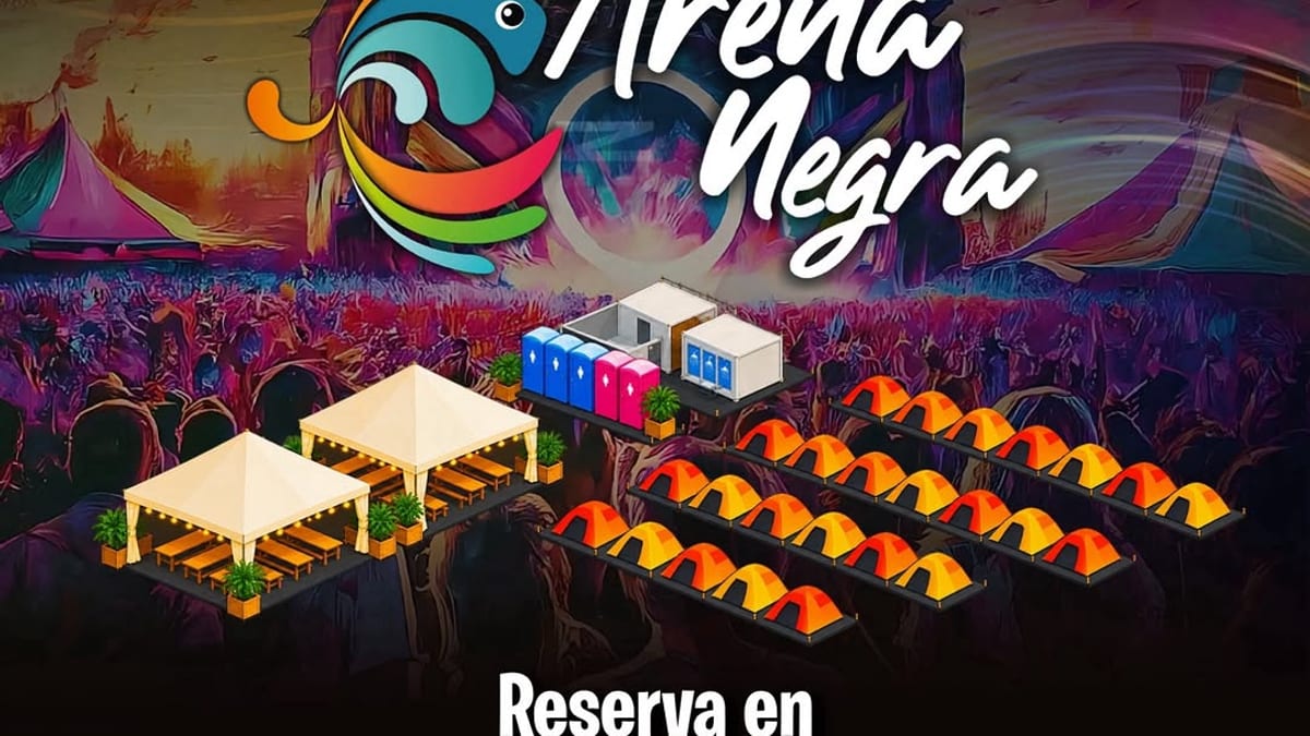 Cartel informativo del área de descanso de Arena Negra 2026 en la Ciudad Deportiva de Gran Tarajal, con logo de Cultura Fuerteventura