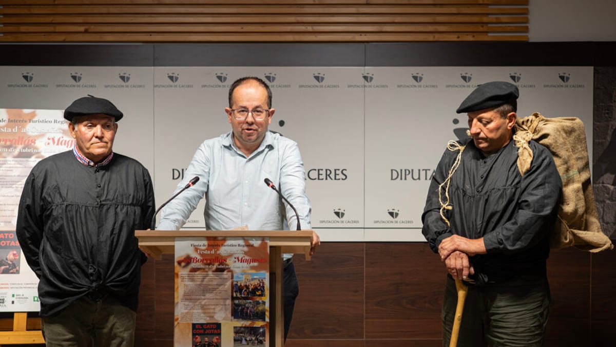 Cartel de As Borrallás, fiesta de interés turístico regional que une a Eljas y Foios