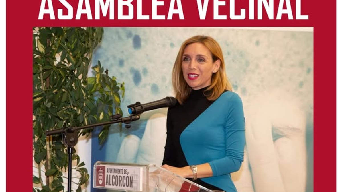 Cartel de la Asamblea Vecinal de Parque de Lisboa con la alcaldesa Candelaria Testa, 22 de octubre de 2026