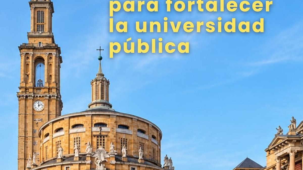 Cartel informativo sobre la propuesta de ley del Gobierno de Asturias para fortalecer la universidad pública