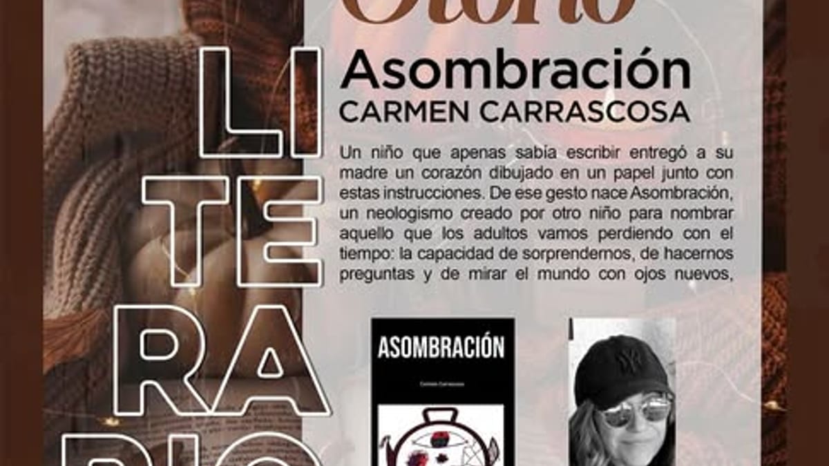 Cartel de la presentación de 'Asombración' de Carmen Carrascosa en la Biblioteca Municipal de Sevilla la Nueva