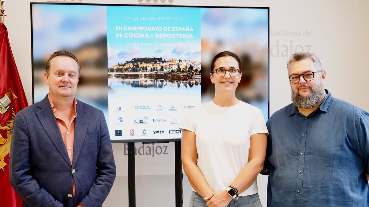 Cartel del XII Campeonato de España de Cocina y Repostería que se celebrará en Badajoz los días 19 y 20 de octubre de 2026 en IFEBA