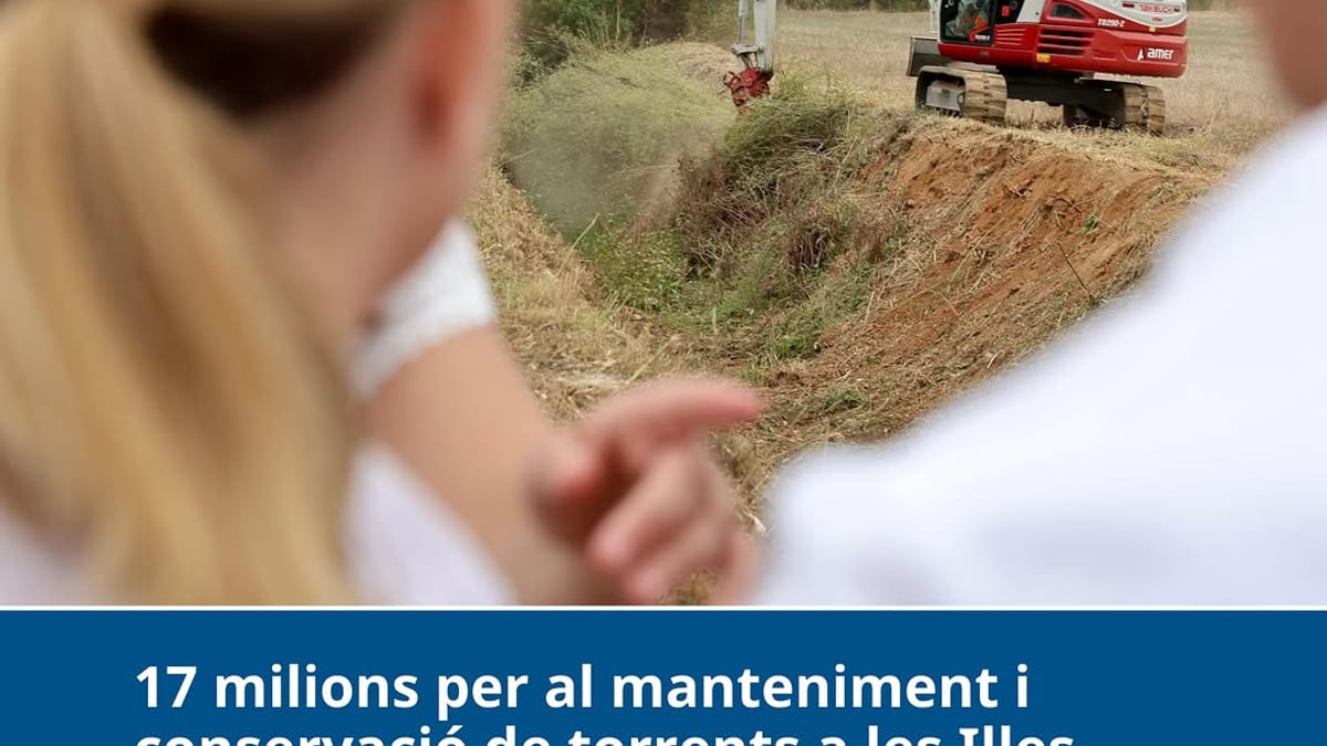 Imagen de un torrente con vegetación y acceso de agua, ilustrando las medidas de mantenimiento anunciadas por el Govern de les Illes Balears