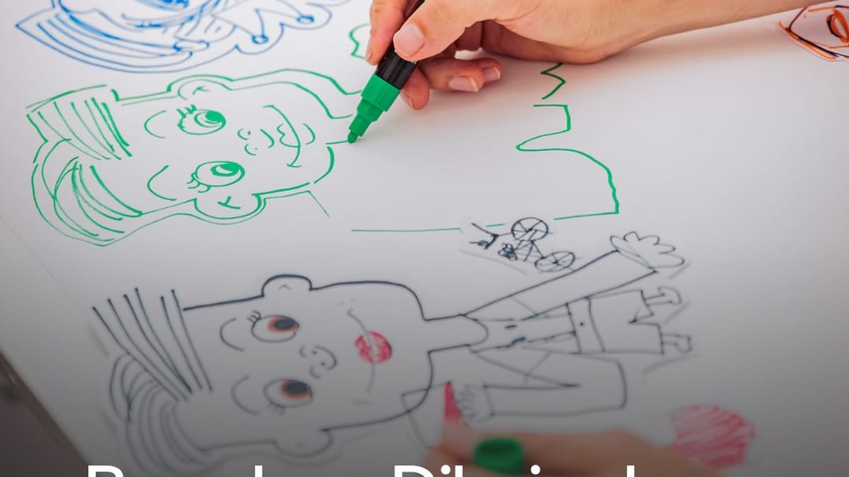 Collage de dibujos elaborados por participantes de Barcelona Dibuixa, mostrando creaciones artísticas de niños y adultos en la iniciativa municipal