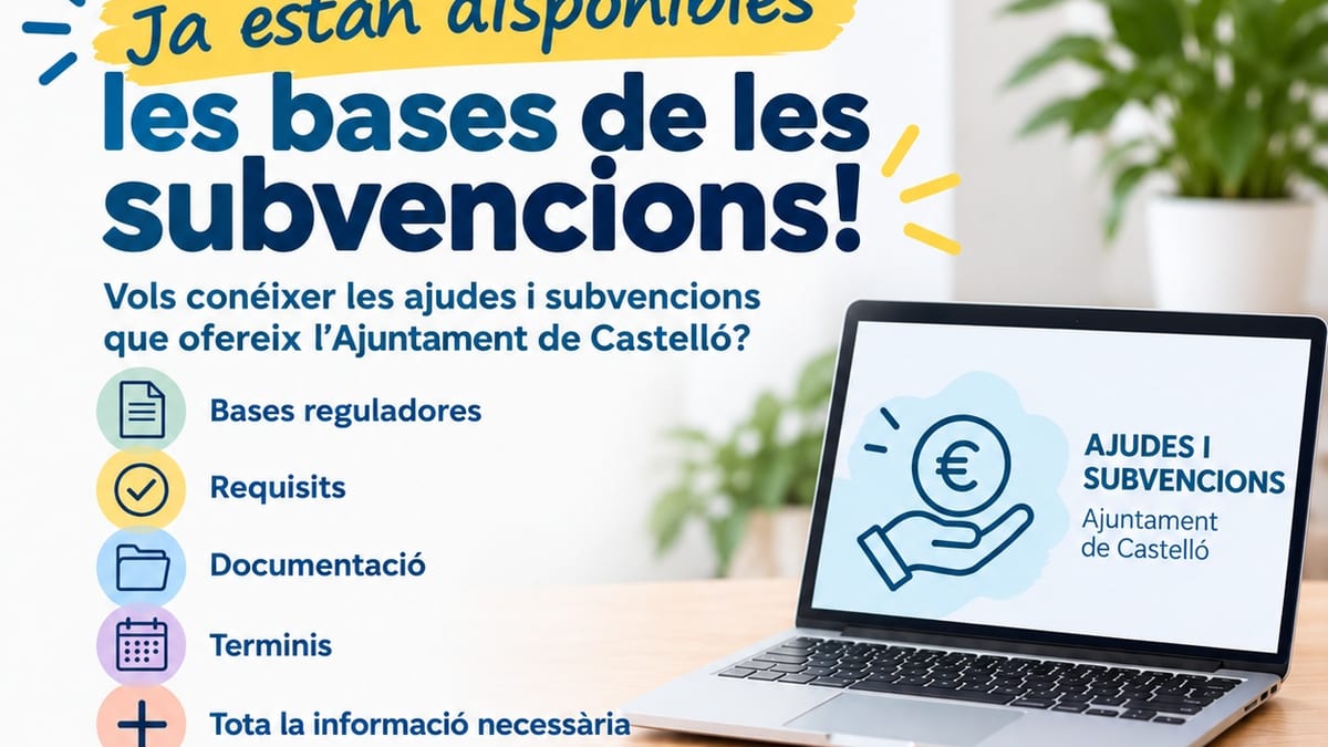 Cartel informativo de subvenciones de igualdad de oportunidades del Ayuntamiento de Castellón para 2026