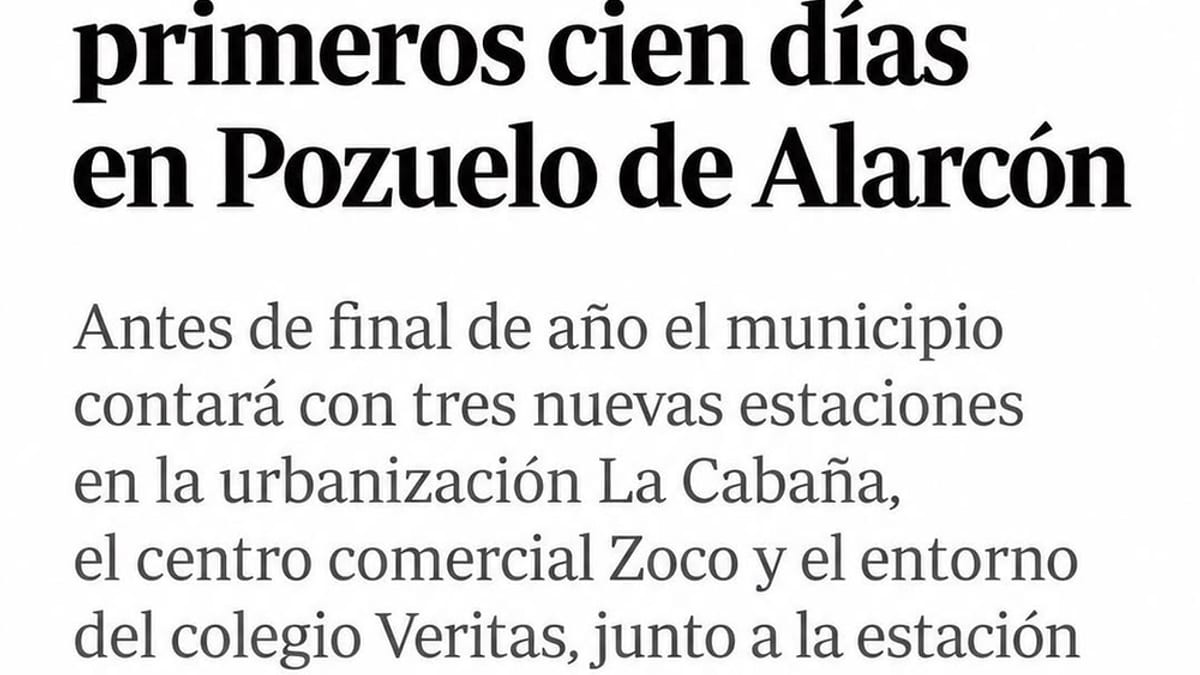 Cartel informativo de Bicimad sobre el crecimiento del servicio en Pozuelo de Alarcón con imagen de estación de bicicletas