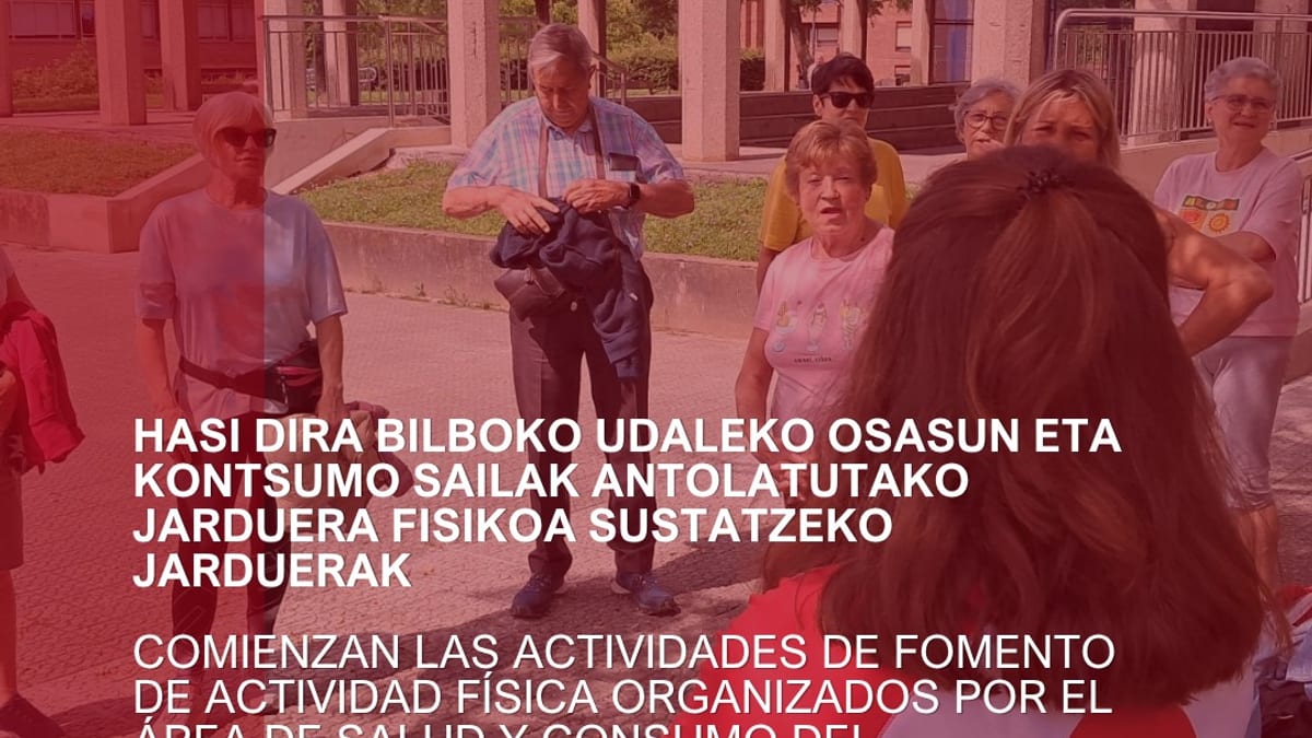 Actividades de fomento de actividad física organizadas por el Área de Salud y Consumo del Ayuntamiento de Bilbao