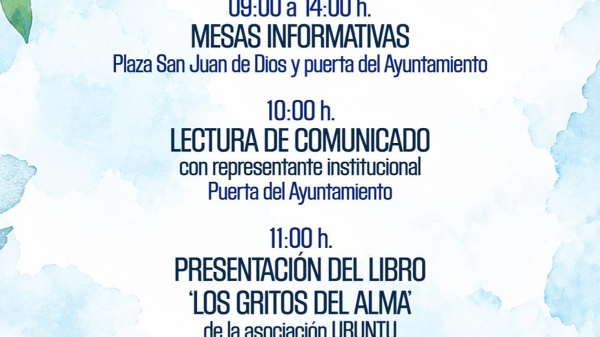 Cartel del Día de la Salud Mental en Cádiz del 10 de octubre con programa de actividades e instituciones participantes