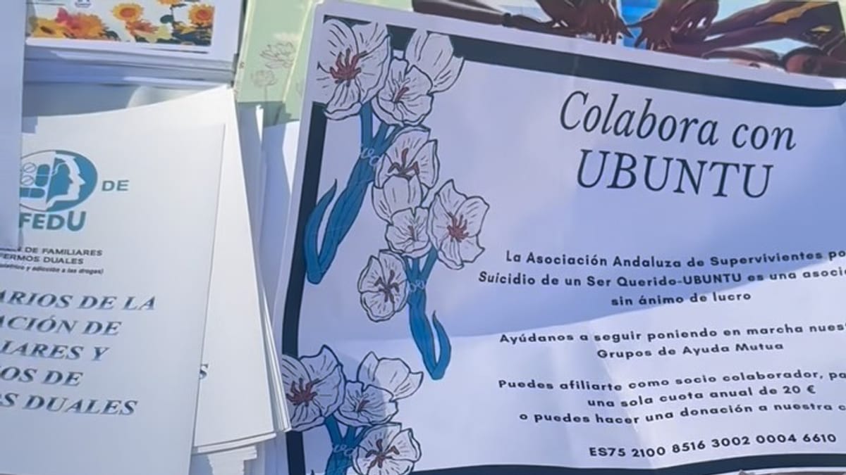 Cartel de conmemoración del Día de la Salud Mental en Cádiz con logos de asociaciones colaboradoras FAEM, Localizar la Salud, Afemena y Asepadu