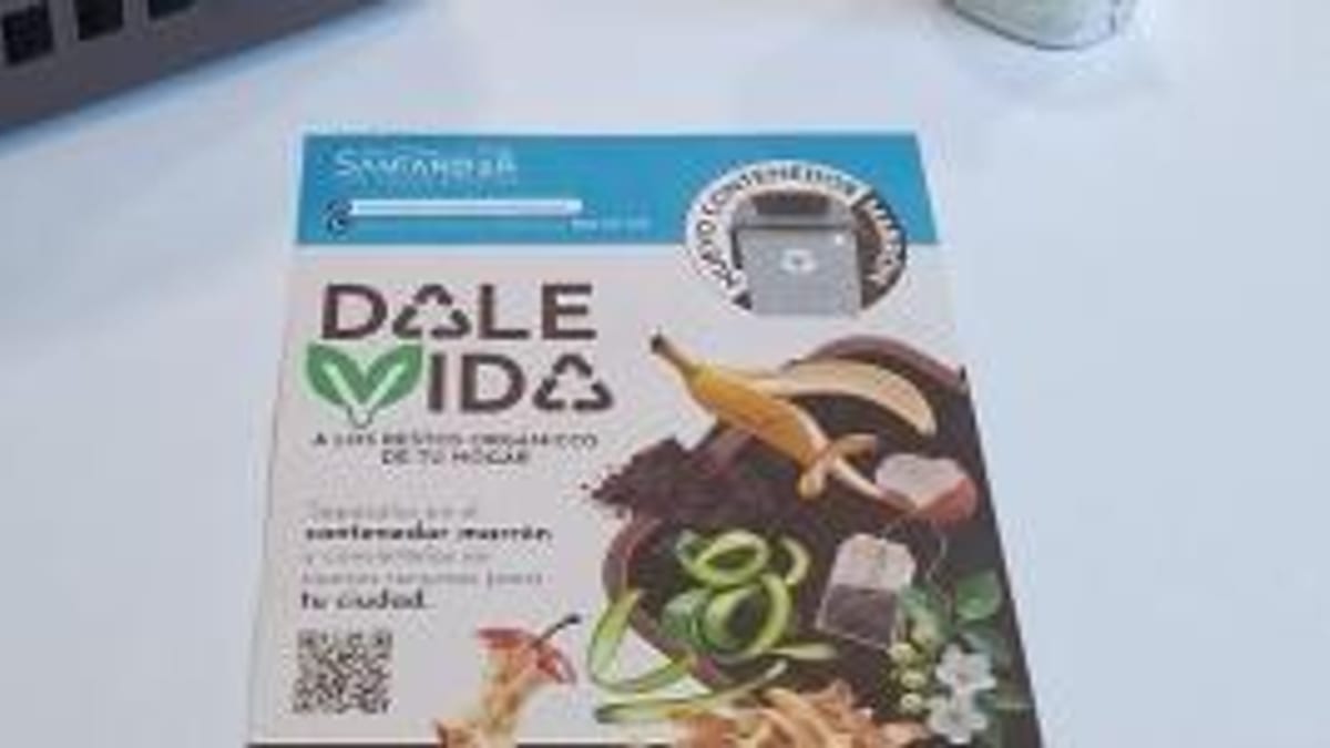 Cartel de campaña de biorresiduos con el lema Dale vida, promocionando el contenedor marrón de Santander