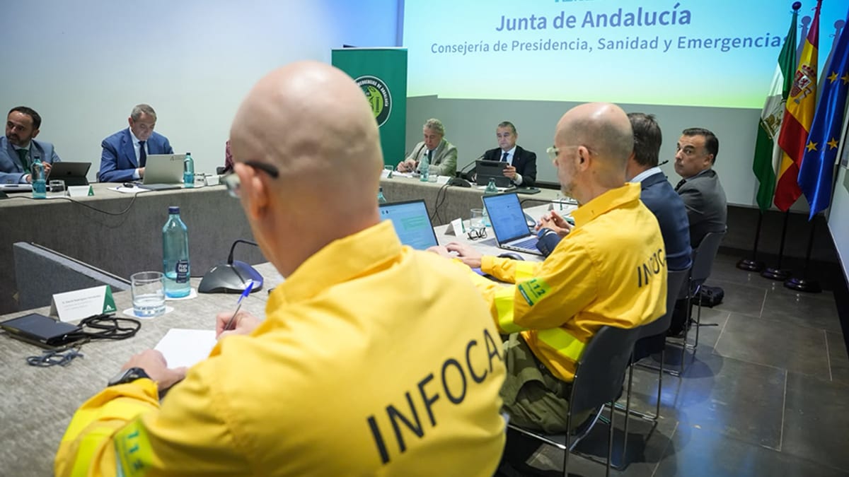 Antonio Sanz en la reunión del Comité Infoca de la Junta de Andalucía