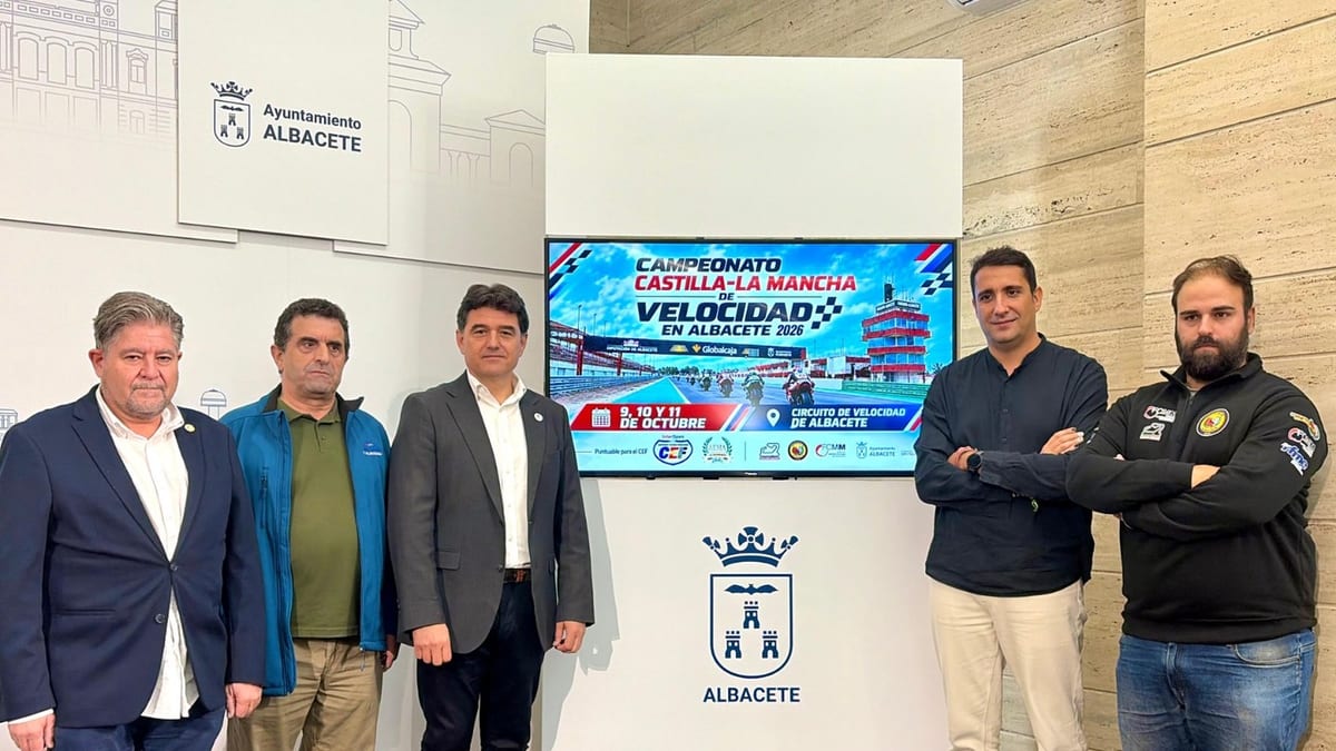 Cartel del Campeonato de Castilla-La Mancha de Velocidad en Albacete 2026 para los días 9, 10 y 11 de octubre en el Circuito de Velocidad