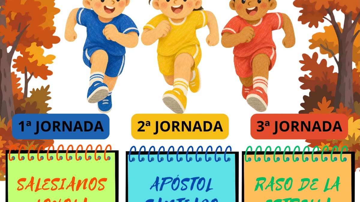 Cartel del Campeonato Escolar de Campo a Través 2026/27 del Ayuntamiento de Aranjuez con las tres jornadas de competición