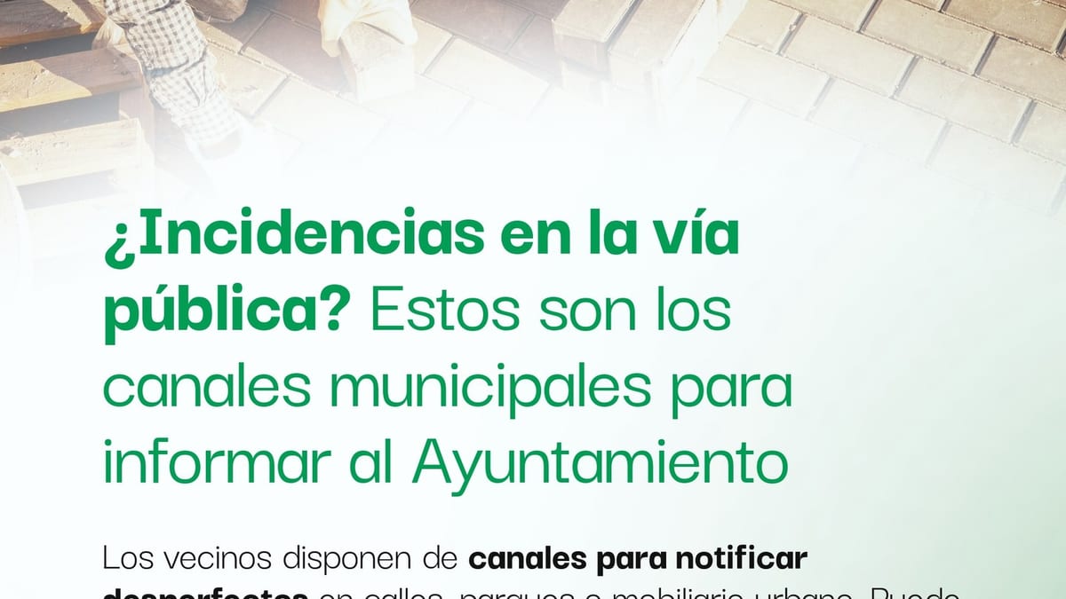 Infografía sobre canales municipales para reportar incidencias en vía pública de Collado-Villalba: teléfono y correo electrónico