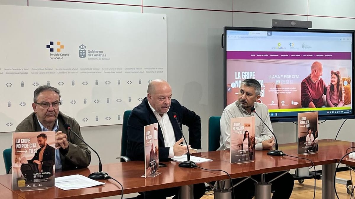 Rueda de prensa del Servicio Canario de la Salud presentando la campaña de vacunación contra la gripe