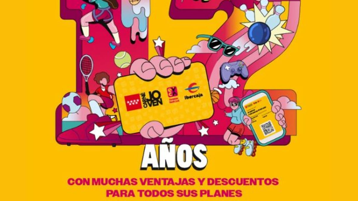 Cartel promocional del Carné Joven disponible desde los 12 años con descuentos en ocio y entretenimiento